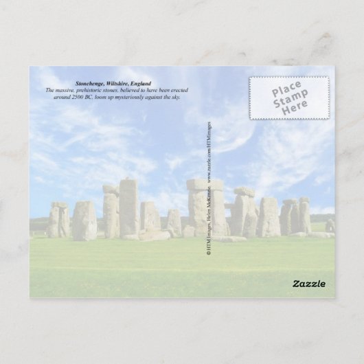 Stonehenge, Wiltshire, Engeland Briefkaart (Achterkant)