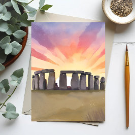 Stonehenge | Wiltshire Engeland Historische Aquare Briefkaart