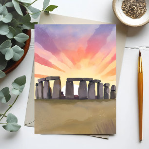 Stonehenge Wiltshire Engeland Historische Aquare Briefkaart