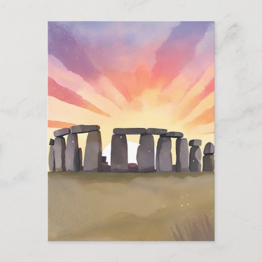 Stonehenge | Wiltshire Engeland Historische Waterv Briefkaart (Voorkant)