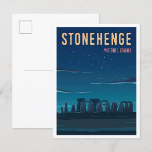 Stonehenge Wiltshire Engeland Vintage Reizen Briefkaart