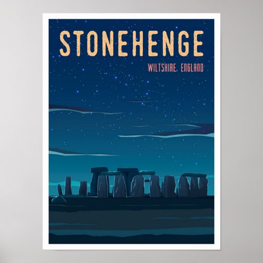 Stonehenge Wiltshire Engeland Vintage Reizen Poster (Voorkant)