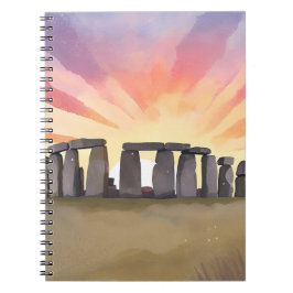 Stonehenge | Wiltshire England Historic Watercolor Notitieboek