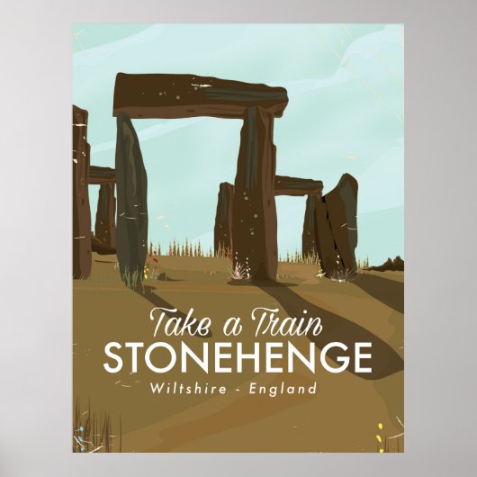 Stonehenge Wiltshire Train poster (Voorkant)