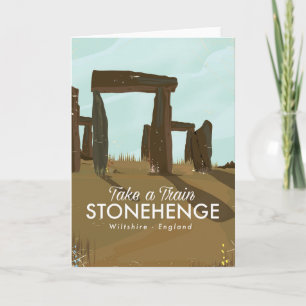Stonehenge Wiltshire Train poster Feestdagen Kaart