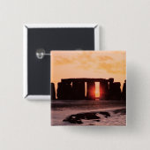 Stonehenge, Winter Solstice Vierkante Button 5,1 Cm (Voorkant /achterkant)
