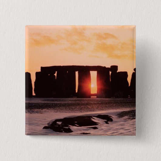 Stonehenge, Winter Solstice Vierkante Button 5,1 Cm (Voorkant)