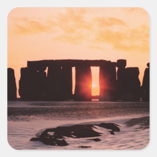 Stonehenge, Winter Solstice Vierkante Sticker (Voorkant)