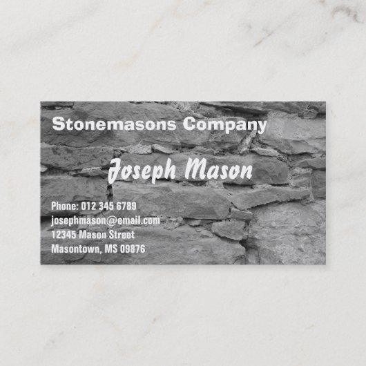 stonemason - constructie visitekaartje (Voorkant)