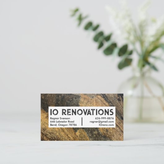Stonemason Contractor Handyman Cool Rustic Texture Visitekaartje (Staand voorkant)