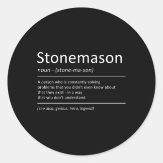 Stonemason Definition Humor Stone Mason Ronde Sticker