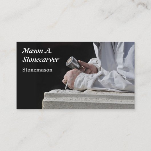 Stonemason-kruisblok van steen visitekaartje (Voorkant)