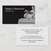 Stonemason met mallet en chisel visitekaartje (Voorkant / Achterkant)