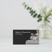 Stonemason met mallet en chisel visitekaartje (Staand voorkant)