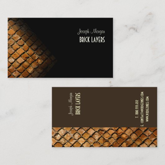 Stonemasons, steenwerkers visitekaartjes (Voorkant / Achterkant)