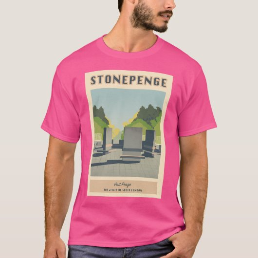 Stonepenge Vintage Travel Poster T-shirt (Voorkant)