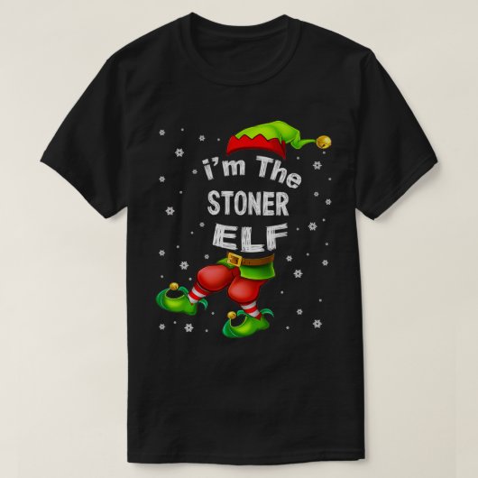Stoner Elf Matching Family Group Christmas Pajama T-shirt (Design voorkant)