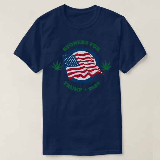 Stoner for Trump 2020 Weed American Flag Republic T-shirt (Design voorkant)