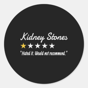 Stones 1-sterren Review Nierstenen Nierziekte Ronde Sticker