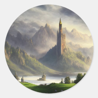 Stones Castles | Middeleeuws landschap Ronde Sticker