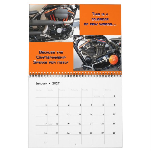 Stones Custom Motorcycle Calendar 2012 Kalender (Jan 2027)