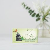 Stones Zen Therapeut Business Card Afsprakenkaartje (Staand voorkant)