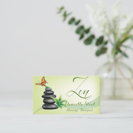 Stones Zen Therapeut Business Card Afsprakenkaartje (Staand voorkant)