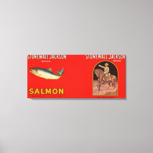 Stonewall Jackson Brand Salmon Label Canvas Afdruk (Voorkant)