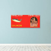 Stonewall Jackson Brand Salmon Label Canvas Afdruk (Insitu (Houten vloer))