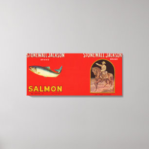 Stonewall Jackson Brand Salmon Label Canvas Afdruk