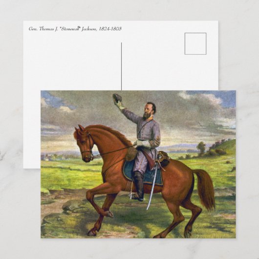 Stonewall Jackson Briefkaart (Voorkant / Achterkant)