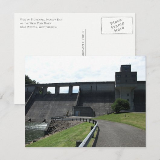 Stonewall Jackson Dam, West Fork River, Weston, WV Briefkaart (Voorkant / Achterkant)