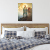 Stonewall Jackson door N.C. Wyeth Canvas Afdruk (Insitu (Slaapkamer))