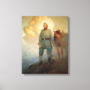 Stonewall Jackson door N.C. Wyeth Canvas Afdruk
