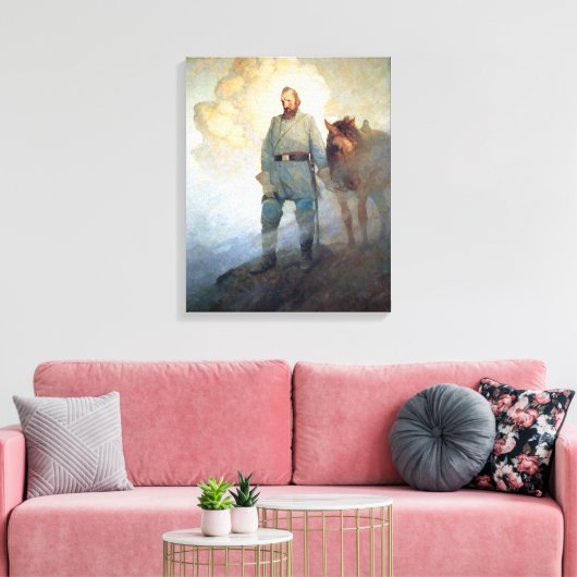 Stonewall Jackson van NC Wyeth Canvas Afdruk (Insitu (Woonkamer))