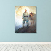 Stonewall Jackson van NC Wyeth Canvas Afdruk (Insitu (Houten vloer))