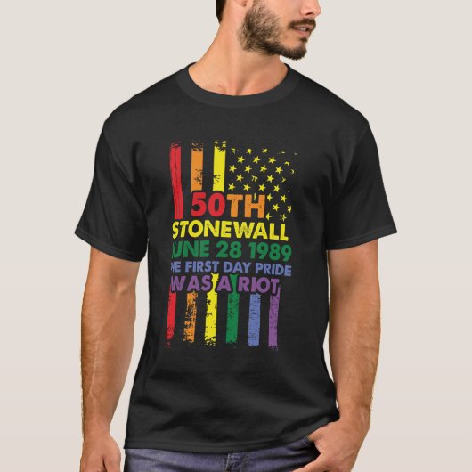 Stonewall Rellen 50th LBGTQ Gay Pride T Shirten Am T-shirt (Voorkant)