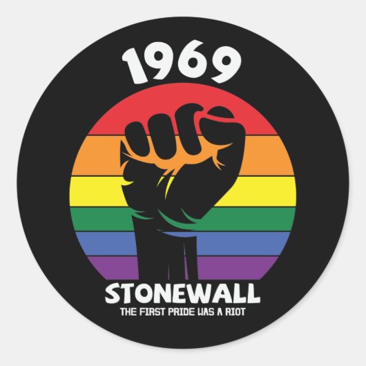 Stonewall Riot Remembrance Gay Pride Ronde Sticker (Voorkant)