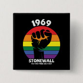 Stonewall Riot Remembrance Gay Pride Vierkante Button 5,1 Cm (Voorkant)