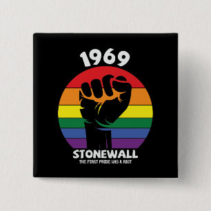 Stonewall Riot Remembrance Gay Pride Vierkante Button 5,1 Cm