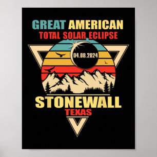 Stonewall Texas Totale Zonsverduistering 2024 Poster
