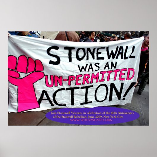 Stonewall was een ongeoorloofde actie poster (Voorkant)