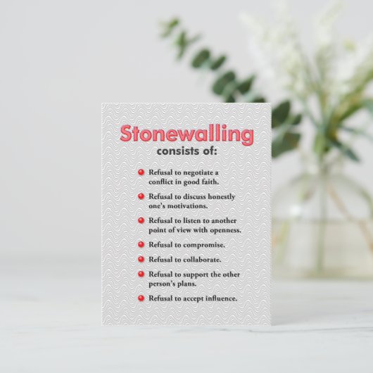 Stonewalling Briefkaart of Mini Art Poster (Staand voorkant)