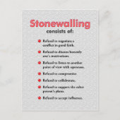 Stonewalling Briefkaart of Mini Art Poster (Voorkant)