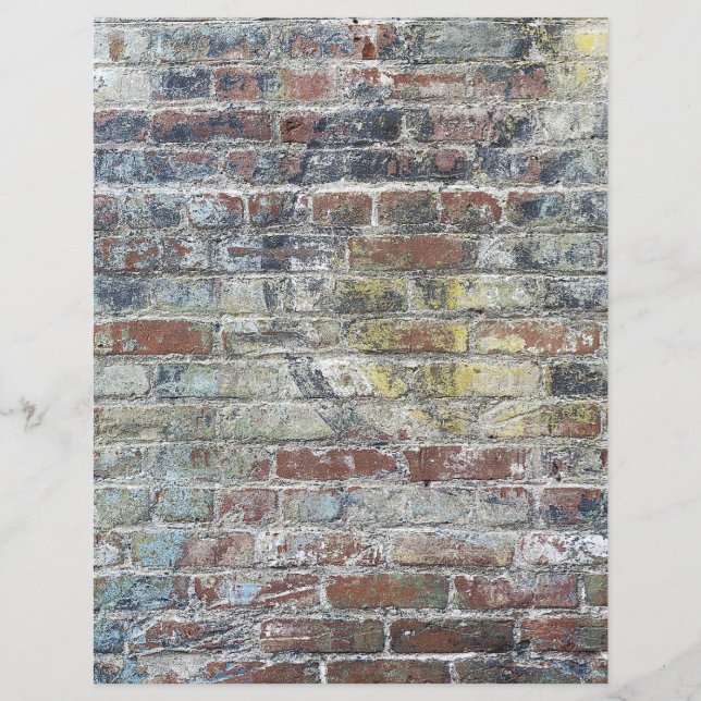 Stonewasachtig Brick Wall Background Scrapbook Pap (Voorkant)
