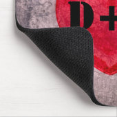 Stonewasachtige hartmonogram personaliseren muismat (Hoek)