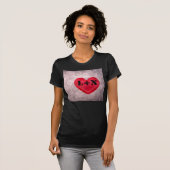 Stonewasachtige hartmonogram personaliseren t-shirt (Voorkant volledig)