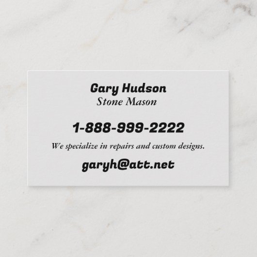 STONEWORK PROFESSIONALS VISITEKAARTJE (Achterkant)
