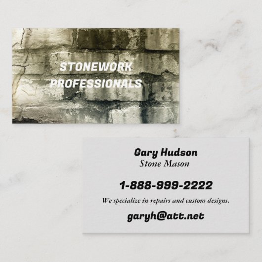 STONEWORK PROFESSIONALS VISITEKAARTJE (Voorkant / Achterkant)