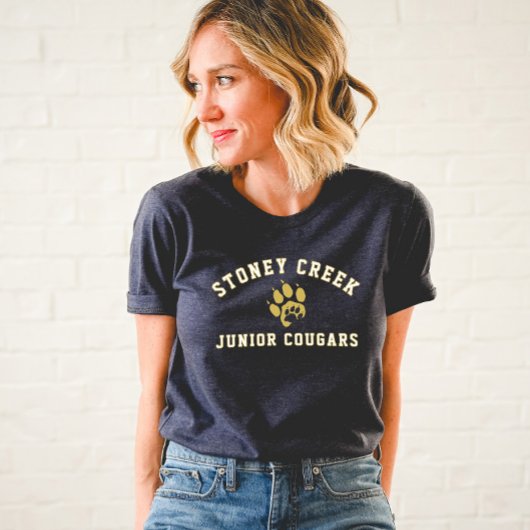 Stoney Creek Junior Cougars Paw Navy Tri-Blend Shirt